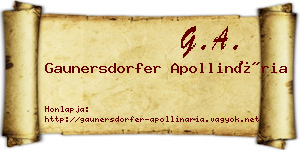 Gaunersdorfer Apollinária névjegykártya